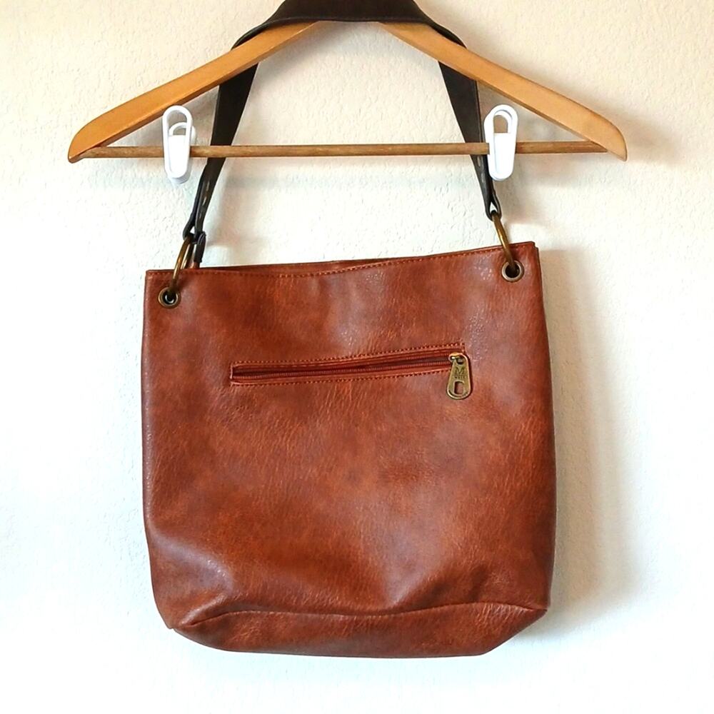Montana West Leather Hobo Bag Two Tone Tote Shoulder Purse - Picture 2 of 6